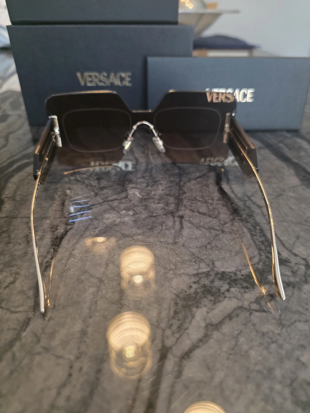 NWT Versace Women's Oversized Square Rimless Sunglasses